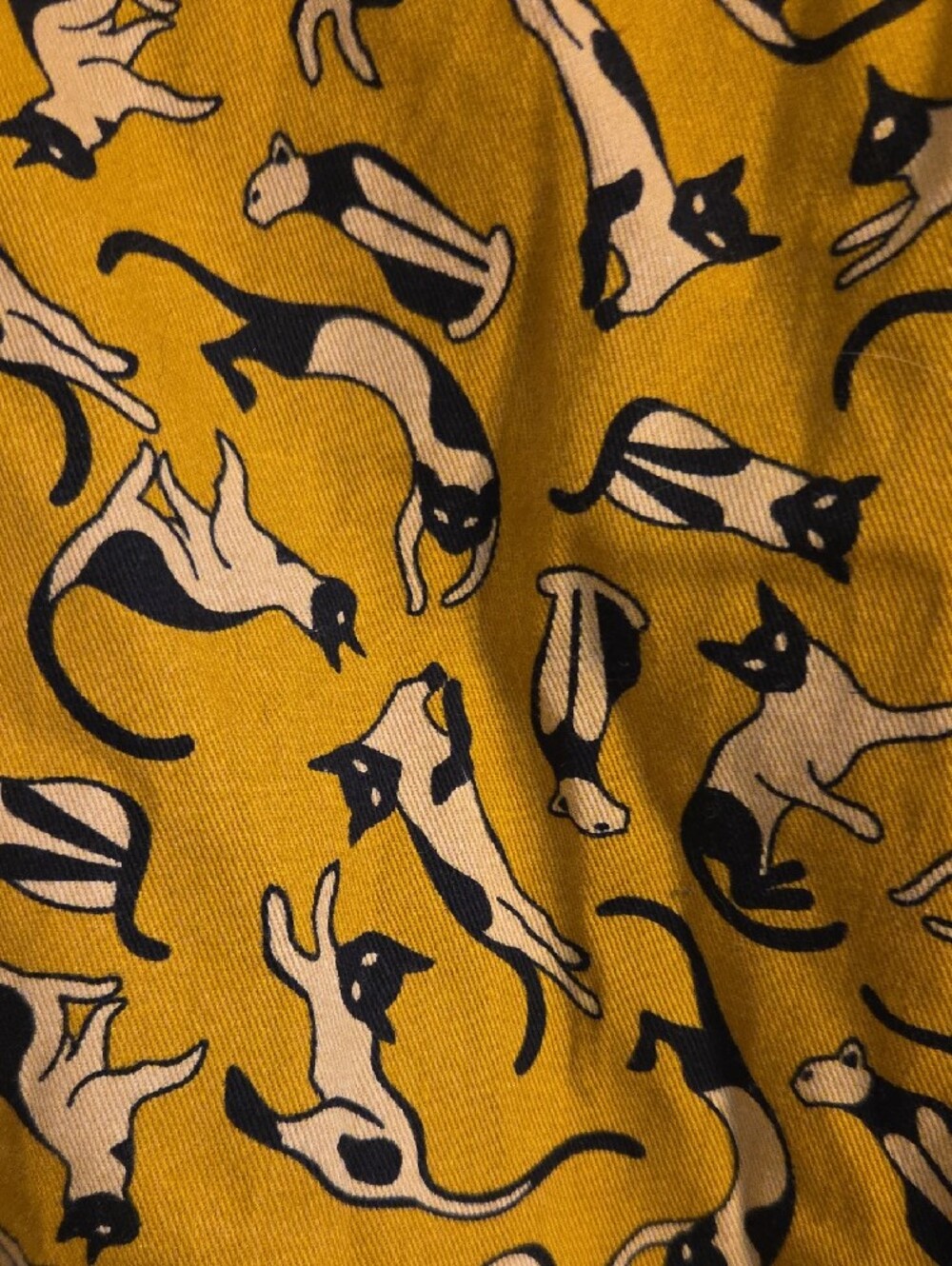 Dawn O'Porter X Joanie Mustard Yellow Cat Print Shift Dress - Picture 5 of 7